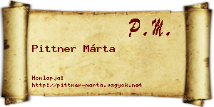 Pittner Márta névjegykártya